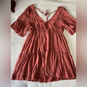 Vici Rust Flowy Tunic Dress